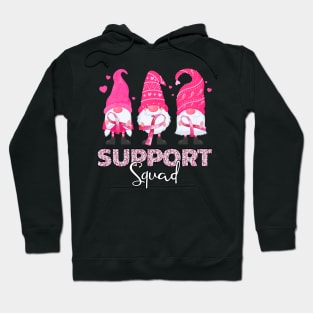 Cute Pink Gnomies Support Squad Breast Cancer Awareness Hoodie